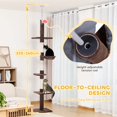 thumbnail image 3 of 8.5ft Cat Climbing Tree 5-Tier Kitty Activity Center with Scratching Post Brown and White, 3 of 7