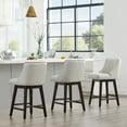 thumbnail image 3 of CHITA 26 inch Faux Leather Swivel Upholstered Counter Height Bar Stools with Full Back, Set of 2, Creamy Gray, 3 of 14