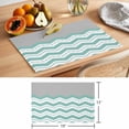 thumbnail image 6 of Turquoise Chevron Placemats Set of 12 Geometric Grey Wavy Striped White Place Mats Indoor Wipeable Table Mats Washable Cloth Dining Table Placemats for Kitchen Holiday Party Home Decor 13x19 Inch, 6 of 9