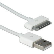 Angle View: QVS 1-Meter USB Sync & 2.1Amp Charger Cable for iPod/iPhone & iPad/2/3