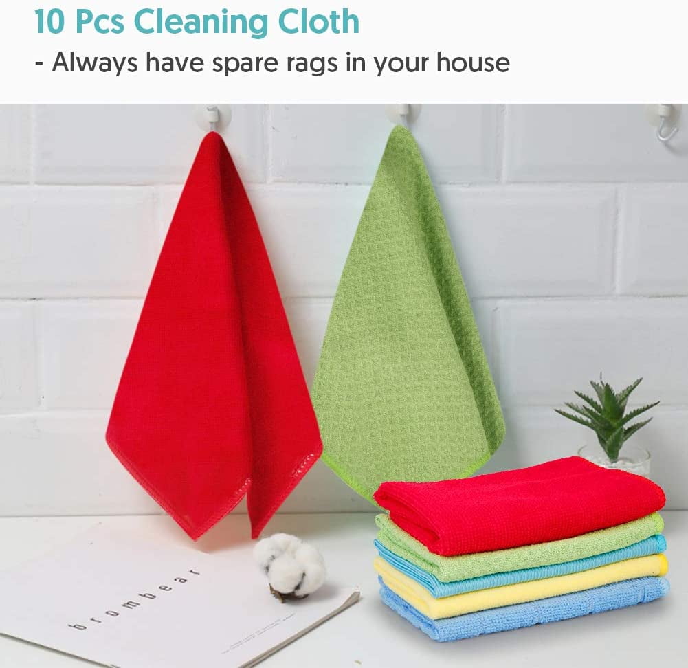 Sugarday Microfiber Cleaning Cloth 15 Pack - Purpose Cleaning Towels Reusable Rags Dish Cloths for Cleaning House, Kitchen, Glass (Size: 11.8 x 11.8