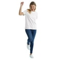 thumbnail image 4 of Hanes Essentials Women's Cotton Round Neck T-Shirt White XL, 4 of 5