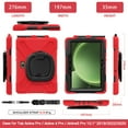 thumbnail image 3 of XYX Case for Samsung Galaxy Tab Active 5 Pro/Active 4 Pro 10.1 inch, 360 Degree Rotating Hand Grip Shockproof Cover with Shoulder Strap, Red, 3 of 7