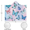 thumbnail image 3 of Wearable Blanket,Colorful Butterfly Pastel Pattern Hooded Wearable Flannel Blanket for Adults & Teens,Winter Poncho Shawl Wrap Cape Cozy Anti-Pill,50"x60", 3 of 5