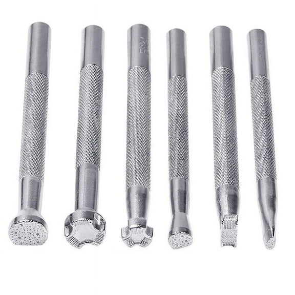 6Pcs Leather Stamping Tools Leather Working Saddle Making Set Shape Stamp Punch Set Leather Craft Tools