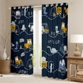 thumbnail image 2 of Erosebridal Construction Window Curtains 52"Wx63"L Dinosaur Curtains & Drapes Tractor Truck Blackout Curtains Cute Dino Excavator Cartoon Cars Window Treatments 2 Panels Navy Blue, 2 of 5