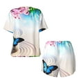 thumbnail image 5 of Lsque Butterfly In Blossoms Zen Women's Short-Sleeved Pajama Set - 2 Piece Soft and Lightweight Sleepwear Set-Medium, 5 of 9