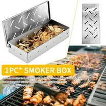 Smoker Box BBQ Wood Chips for Indoor Outdoor Charcoal Gas Barbecue Grill Meat Infused Smoke Flavor