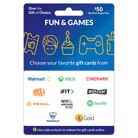 $50 Fun & Games – ChooseYourCard Gift Card