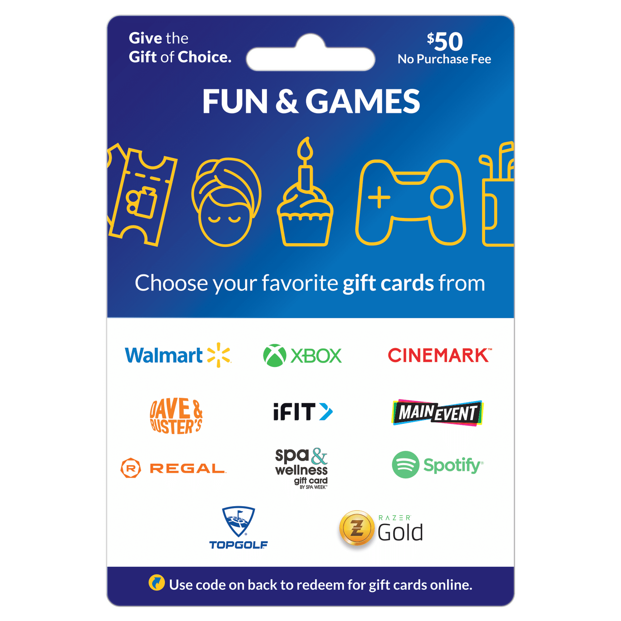 $50 Fun & Games – ChooseYourCard Gift Card