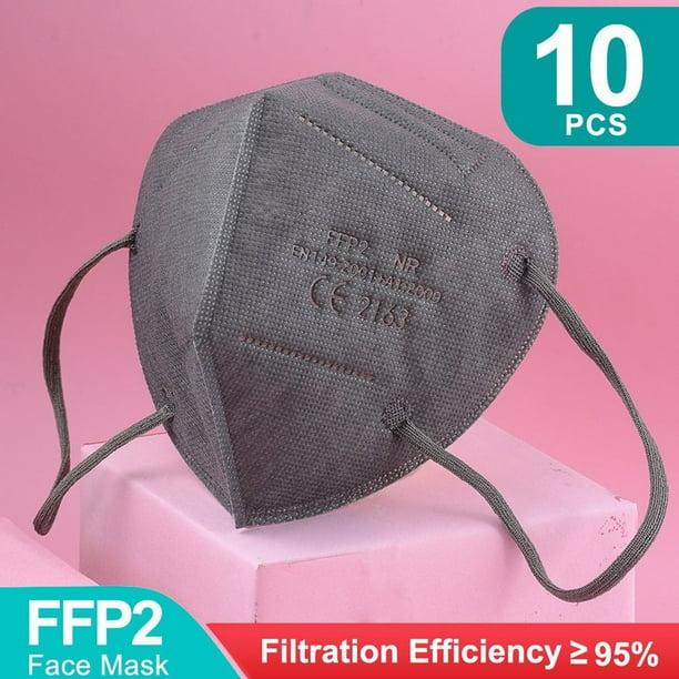Mascarillas FFP2 Negras para adulto, máscara respiratoria FPP2 Homologada en Europa y España, 5 capas, KN95, 5-100 unidades