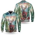 thumbnail image 3 of Merry Christmas Santa Reindeer Antlers Doberman Pinscher Sleigh Xmas Winter Holiday All Over Print 3D Baseball Jacket Doberman Dog Lover Gifts Bomber Jacket Softball - 00023, 3 of 6