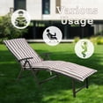 thumbnail image 3 of Kozyard Cozy Aluminum Reclining Lounge Chair - Foldable Outdoor Chaise Lounge with Drink Holder, Weather Free, Adjustable - Assemble-Free (Beige with Lime Strip Cushion), 3 of 6