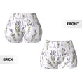 thumbnail image 5 of Kdxio Lavender Flowers Print Workout Shorts for Women Seamless Soft Smooth Gym Yoga Scrunch Active Shorts, 5 of 9