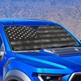 thumbnail image 2 of Yuyamidu Black American Flag Window Shade for Car Van Truck Windshield Sun Shade Patriotic Sun Visor for Car Windshield Fashion Sun Shade for Car Window Glare Max UV Rays, 2 of 7