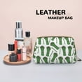 thumbnail image 4 of Asparagus green print Makeup Bag, Leather Waterproof Travel Toiletry Bag, Large Capacity Cosmetic Bag Make up Bags Organizer fro Travel Size Toiletries Women Girls, 4 of 4