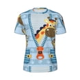 thumbnail image 5 of Wukai Giraffe Come Out From Zipper Print Men's Short-Sleeved Mesh T-Shirt,Quick-Dry Short Sleeve Workout T-Shirt-X-Small, 5 of 8