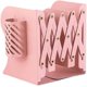 thumbnail image 1 of Organizador de libros expandible con portalápices, sujetalibros Happon para libros pesados, sujetalibros ajustables para escritorio, estantería y oficina, se extiende hasta 48 cm (rosa), 1 of 7