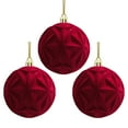 thumbnail image 2 of 3PC Large Velvet Christmas Ball Ornaments Vintage Christmas Plastic Ball Ornaments,Velvet Christmas Balls Flocked Christmas Tree Ball Ornaments Plastic Balls Xmas Decorative 3.15 Inch, 2 of 7