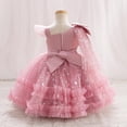 thumbnail image 4 of Vestido OBEEII de tul de cumpleaños para niña, color rosa empolvado, 1-2T, 4 of 6