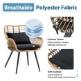 thumbnail image 4 of JOIVI All-Weather Outdoor Wicker Dining Chairs Set of 2, Patio Rattan Chairs with Cushions & Armrests, Outdoor Wicker Porch Chairs for Lawn, Balcony, Garden, Black, 4 of 7