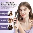 thumbnail image 2 of Omaky 2-in-1 Mini Curling Wand Flat Iron Hair Straightener, Long-Lasting Portable Travel Curling Wand for Women Girls Short Hair, All Hair Types (1 inch x 1 inch, Black), 2 of 16