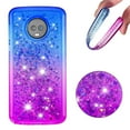 thumbnail image 3 of FIEWESEY For Motorola G6 Plus Case Moto G6 Forge Glitter Case Sparkle Glitter Flowing Liquid Quicksand with Shiny Bling Diamond Women Girls Cute Case For Motorola G6 Play / G6 Plus - Blue+Purple, 3 of 7