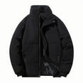 thumbnail image 2 of Sherpa Lined Jacket for Men Big and Tall Classic Corduroy Bomber Jacket Zip-Up Stand Collar Cotton Padded Outerwear Fleece Jacket No Hood Pockets M-5XL, 2 of 3