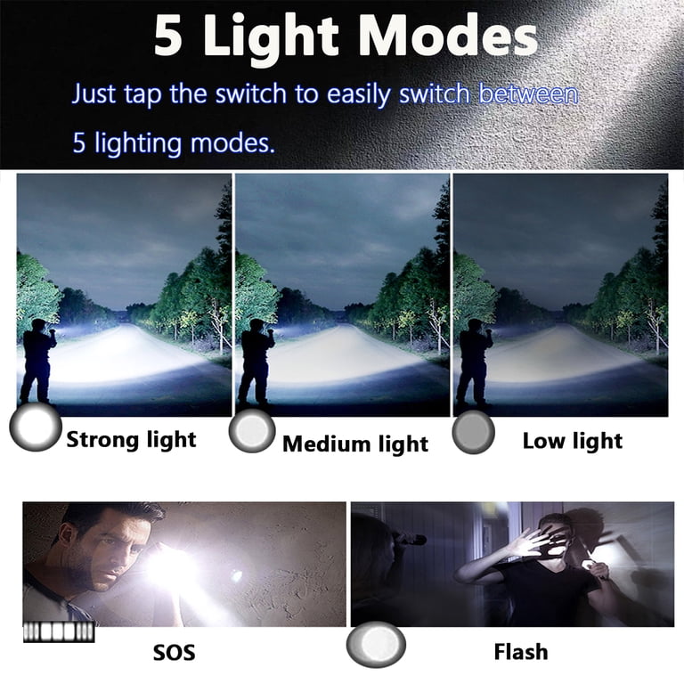 DXIMRX 120000 Lumen Rechargeable LED Flashlight, 2 Pack photo 3