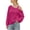 Hot Pink, variant on Summer Tops For Women Women Long Sleeve Top One‑Side Off‑Shoulder Irregular Neckline Loose‑Fit Medium Length Casual Pullover Tee Spring Autumn Dark Gray