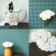 thumbnail image 3 of Ramo de rosas artificiales blancas con jarrón, ramo de peonía rosa de seda falsa con tarro de vidrio, cuerda para el hogar, propuesta de boda, decoración del hogar y el mejor regalo (blanco),Blanco, 3 of 7