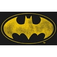 thumbnail image 2 of Batman Distressed Yellow Logo Boy's Black T-shirt-XL, 2 of 7