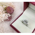 thumbnail image 4 of 18K White Gold Plated Ring For Women, Vintage Engagement Ring, 6x8mm Octagon Moissanite Ring, Bridal Ring, Genuine Certified Moissanite Wedding Ring, 4 of 6
