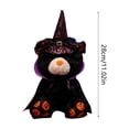 thumbnail image 2 of MYUNNIL Halloween Plush Teddy Bear, Soft Teddy Bear Stuffed with Spider Web Pattern Witch Hat and Cloak, 11" Cool Cute Animal Themed Decoration for Halloween Party & Birthday Gifts, Black, 2 of 7