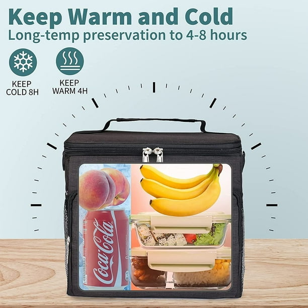 Lunch Bag Reusable 10L Insulated Lunch Box Soft refrigerated Tote Bag Leak Proof Reusable Insulated Lunch Bag Office Work Picnic Hiking Beach Lunch Box Storage Bag Color Gray Walmart