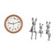 thumbnail image 5 of Reloj aviario melódico y conjunto de esculturas familiares para decoración artística de pared y mesa., 5 of 8