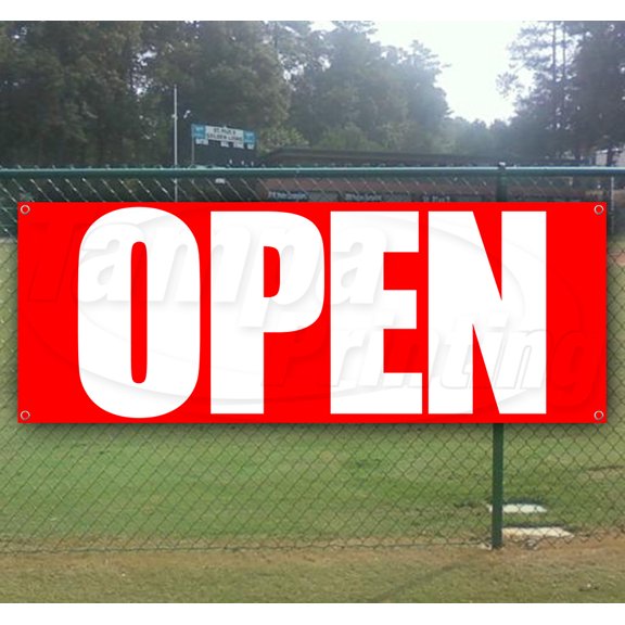 Open 13 oz Vinyl Banner With Metal Grommets