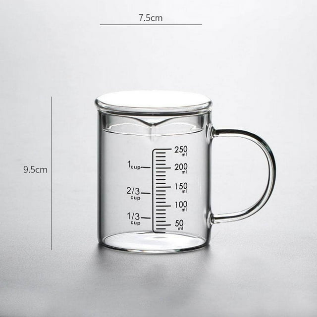 Grade Glass Cup Scale Easy Beaker Handle Hot-resistant Non-toxic To Read To Read Glass Borosilicate Kitchen Cup Beaker 250ml