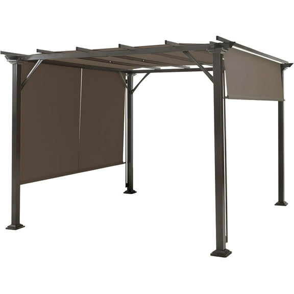 PINDEE 2 Pieces 16x4 Ft Universal Canopy Cover, Outdoor Pergola Roof Top Cover with Heavy Duty Polyester, Waterproof Replacement Canopy for Pergola Structure (Cover only) (Tan)