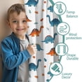 thumbnail image 3 of Blackout Kids Curtains,White Dinosaurs Flowers Leaves Pattern Childrens Insulated Curtains Set Of 2,Bedroom Essentials,Toddler Room Decor 42"x84", 3 of 5