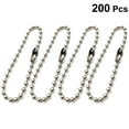 thumbnail image 4 of 200PC Long Bead Connector Clasp Ball Chain Keychain Tag Key Rings Adjustable Antiqued Metal Bead Steel Chain (Silver), 4 of 7