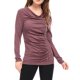 thumbnail image 1 of Top acanalado con botones y mangas largas Allegra K rojo M, 1 of 6