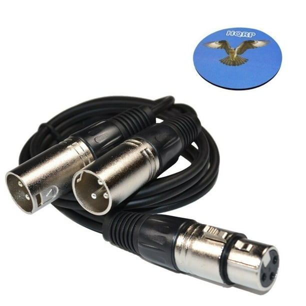 HQRP XLR Female to Dual XLR Male Y Splitter Audio Mic Cable Cord plus
