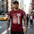 thumbnail image 3 of Men's USA 250th Anniversary Shirt 1776-2026 Patriotic American Flag 250 Years Graphic T-Shirt, 3 of 5