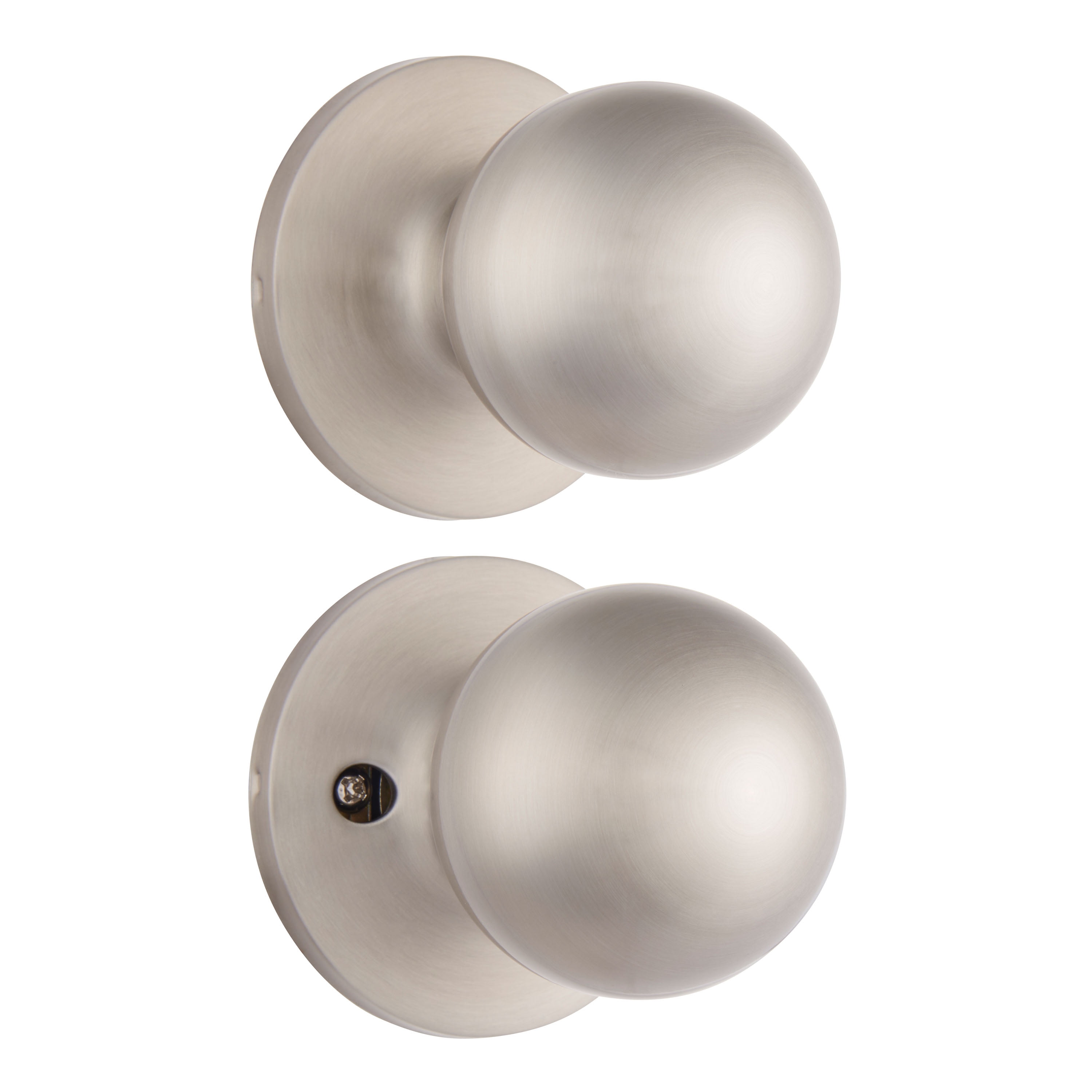 Brinks Interior Non-Locking Passage Ball Doorknob, Satin Nickel Finish