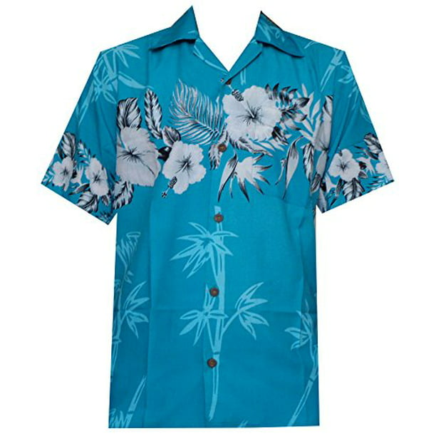 Hawaiian Shirt 35 Mens Bamboo Tree Print Beach Aloha Party Holiday ...