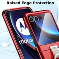 thumbnail image 6 of for Motorola Razr+ 2023 Case with Ring, [Integrated Screen Protector] Slim Hard PC Motorola Rarz Plus Back Cover Full Coverage Phone Case with Ring for Motorola Razr Plus 2023 Red, 6 of 13
