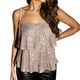 thumbnail image 3 of Chaqueta con cremallera,Camisola de lentejuelas para mujer, para fiesta, con volantes y tirantes, estilo informal, sopatenor, 3 of 9