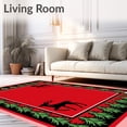 thumbnail image 2 of ODIKA 3'x5' Machine Washable Non-Slip Area Rug, Reindeer Floor with Pine Tree Forest Scene High Traffic Rug, Red, 507643, 2 of 7