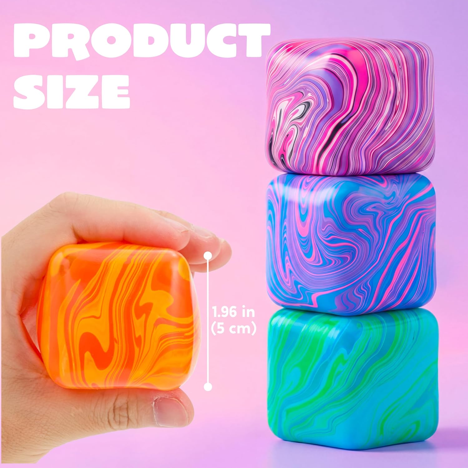 Joyfy 4 Pack Swirl Cube Squishy Toys photo 3